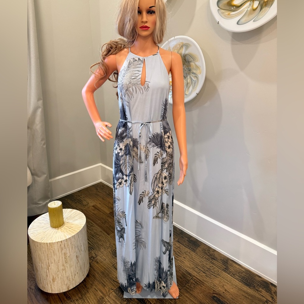 NEW MASSIMO DUTTI GORGEOUS ISLAND STYLE CLASSY MAXI DRESS W/A TIE AT THE WAIST - Picture 9 of 15